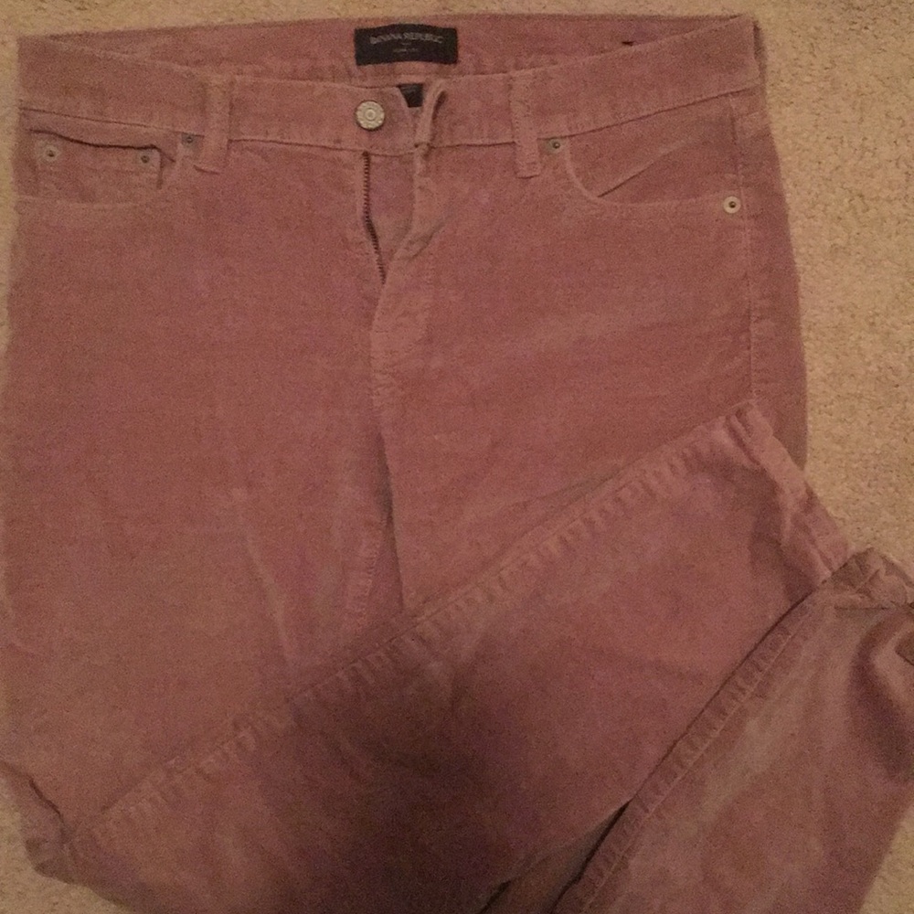 Purple faux velvet skinny pant